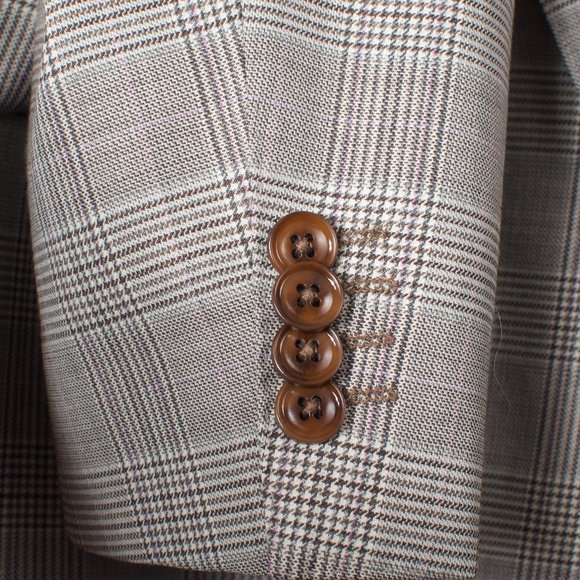 Hugo Boss Men's Sport Coat 42L Gray Brown Plaid Check TESSE Wool The Smith7 Cut - Picture 4 of 8
